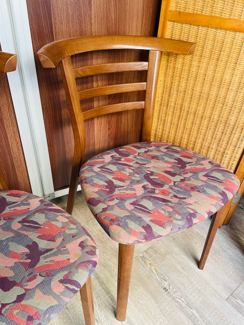 日進木工　木製フレーム マルチカラー ダイニングチェア 2脚セット