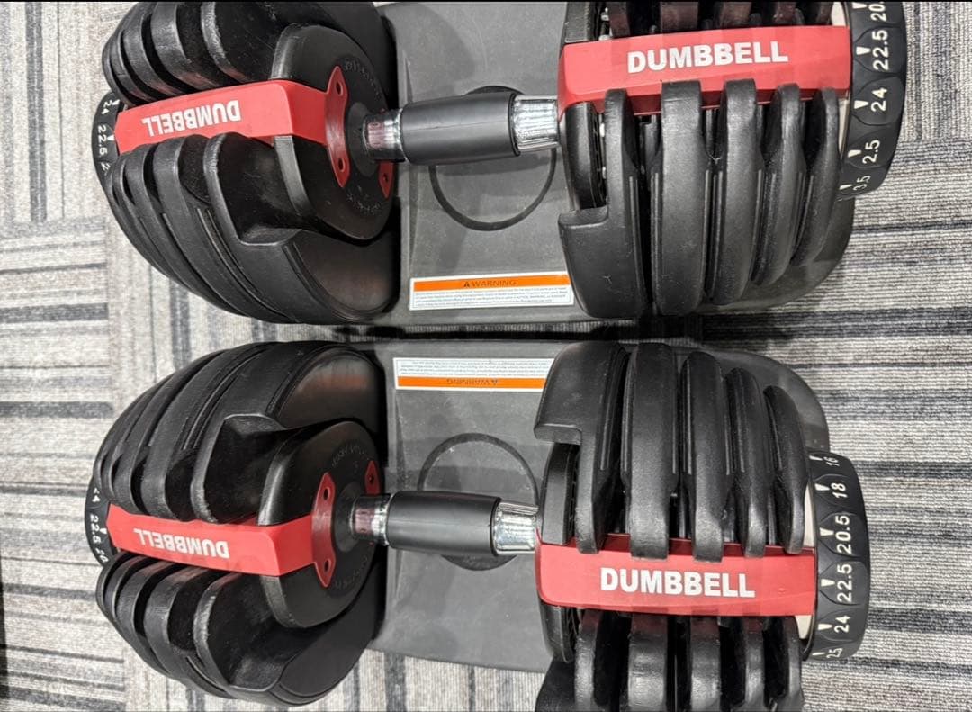 ②◆2個セット 可変式ダンベル ダイヤル調整2.5Kg〜24Kg