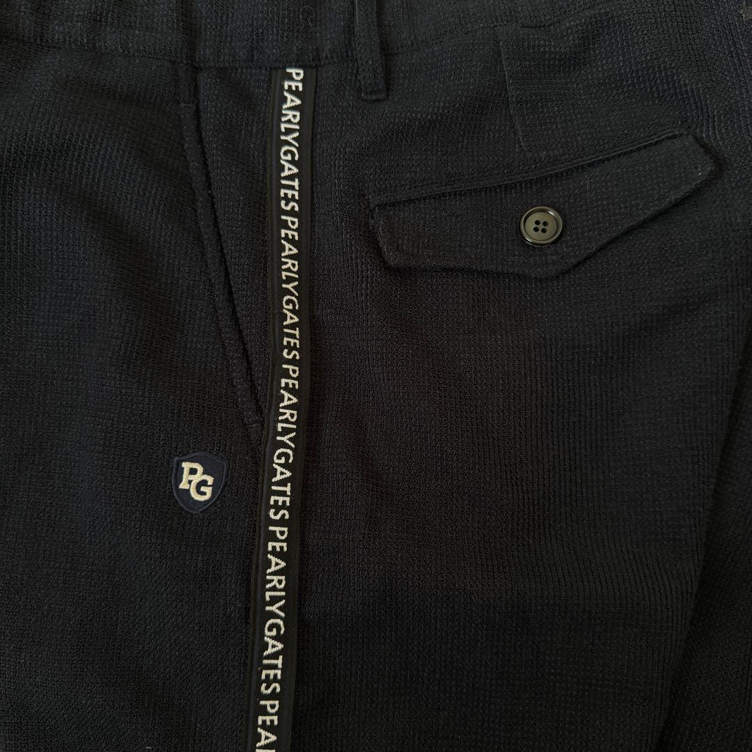 人気デザイン　パーリーゲイツ　パンツ　L〜XL相当 紺　黒　サイドライン　5