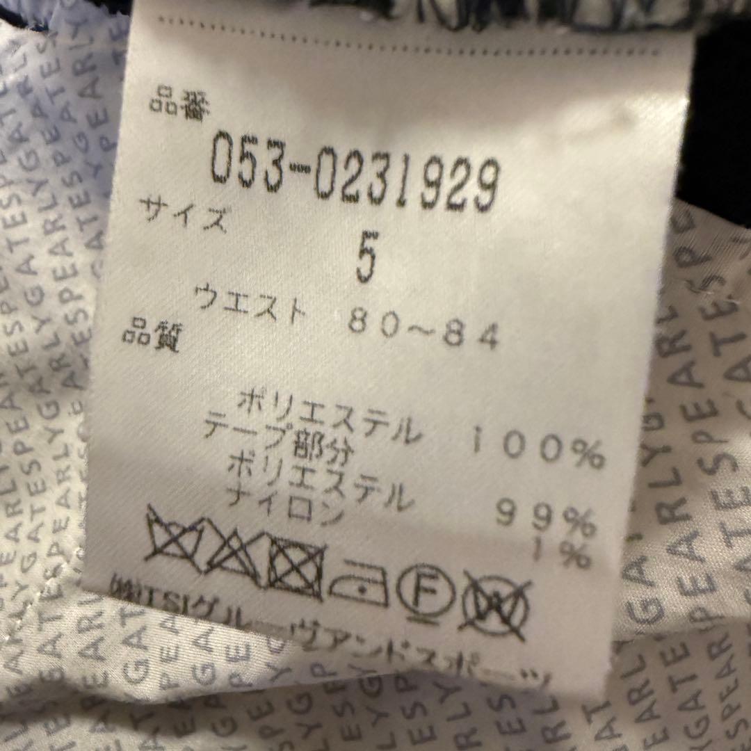 人気デザイン　パーリーゲイツ　パンツ　L〜XL相当 紺　黒　サイドライン　5