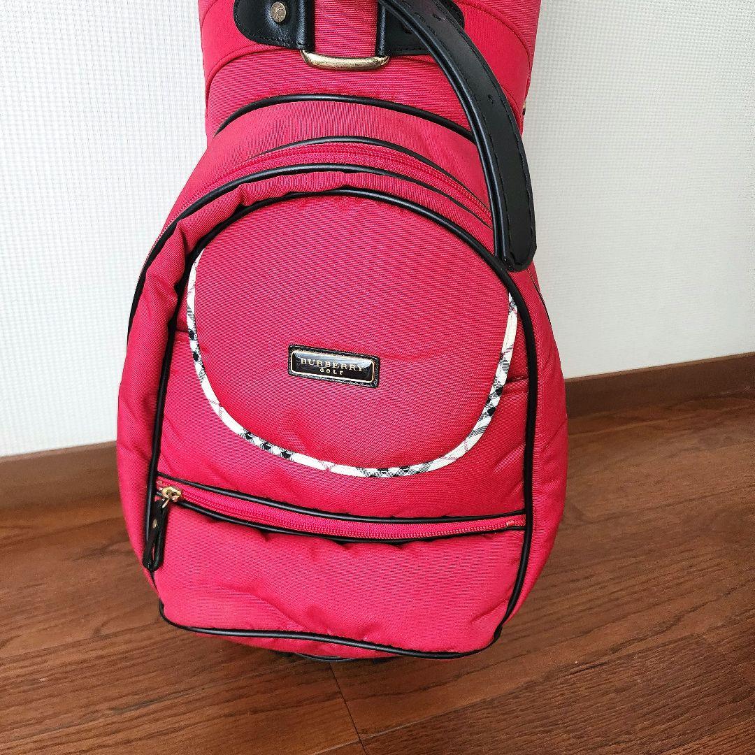 Burberry Golfバーバリーキャディバッグ赤ノバチェック美品ゴルフバック