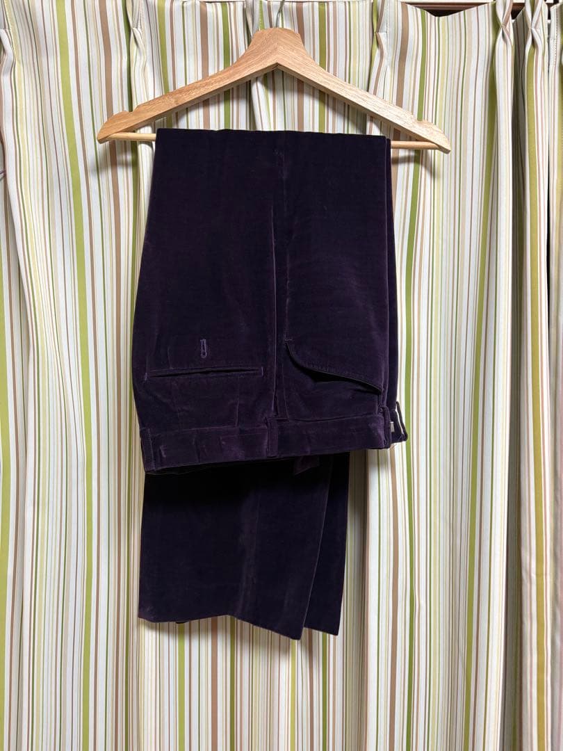 パープル ベルベット ダブルブレストジャケット