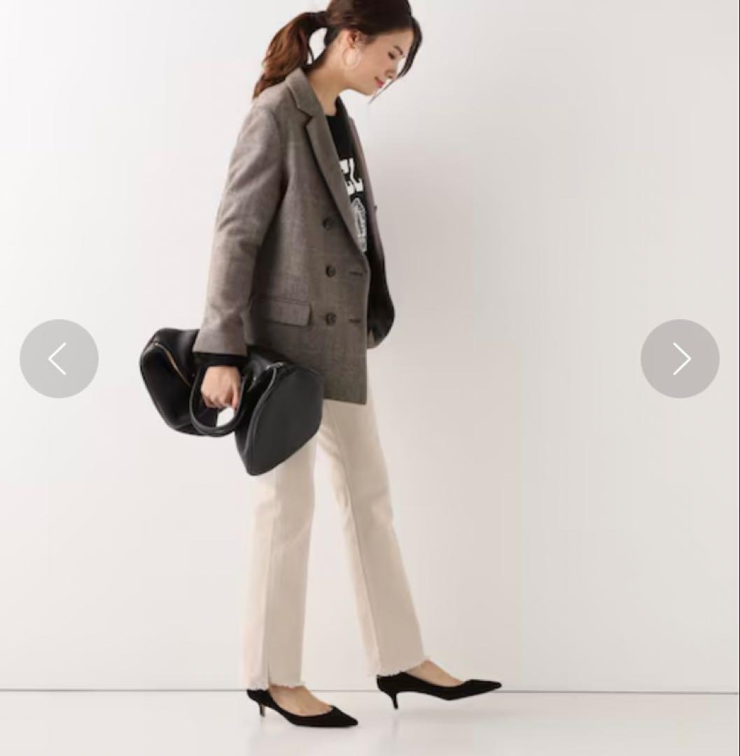 【Spick and Span】美品 ウールヘリンボンジャケット ブラウン 38