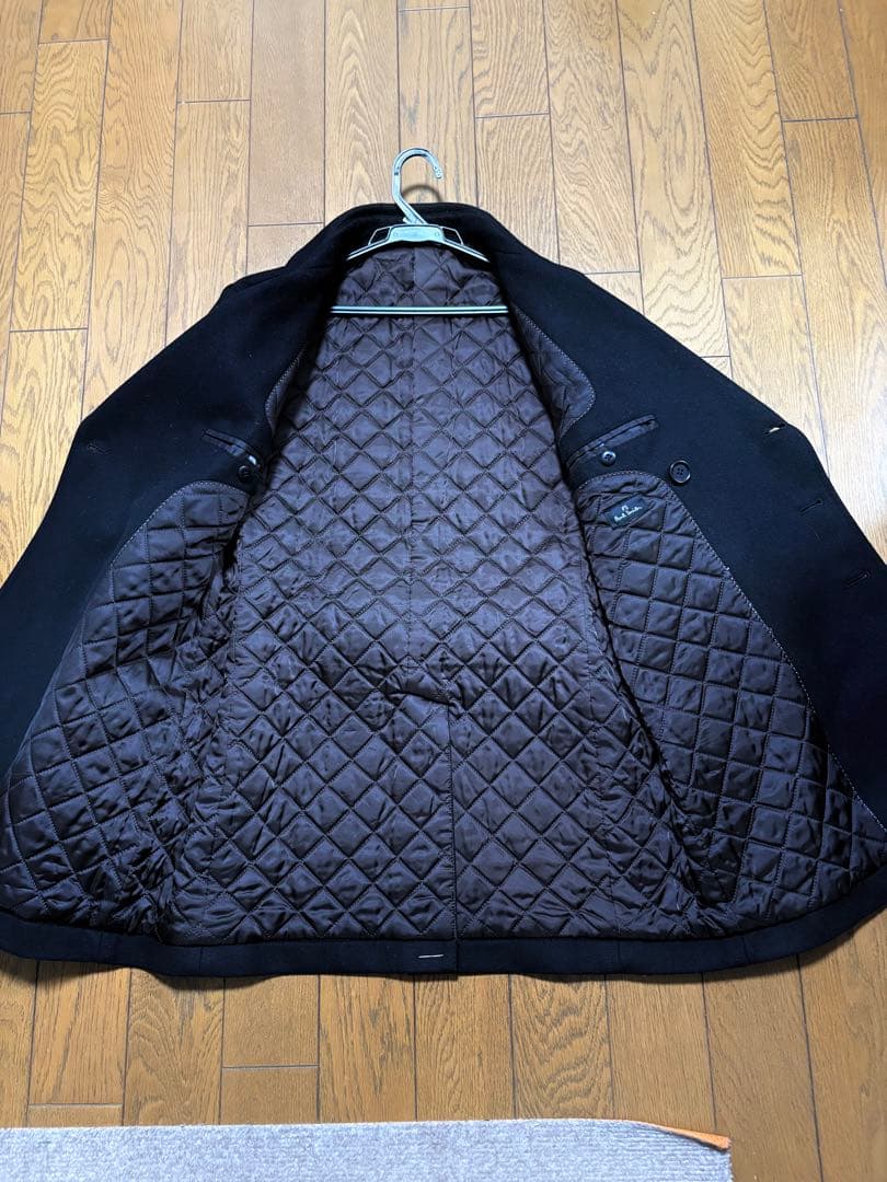 Paul Smith 黒 ダブルブレスト ピーコート ウール(カシミヤ入り)