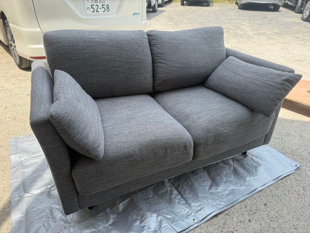 ニトリ 傷・汚れに強い2人用布張りソファ (CS01 Nシールド布 H-DGY)