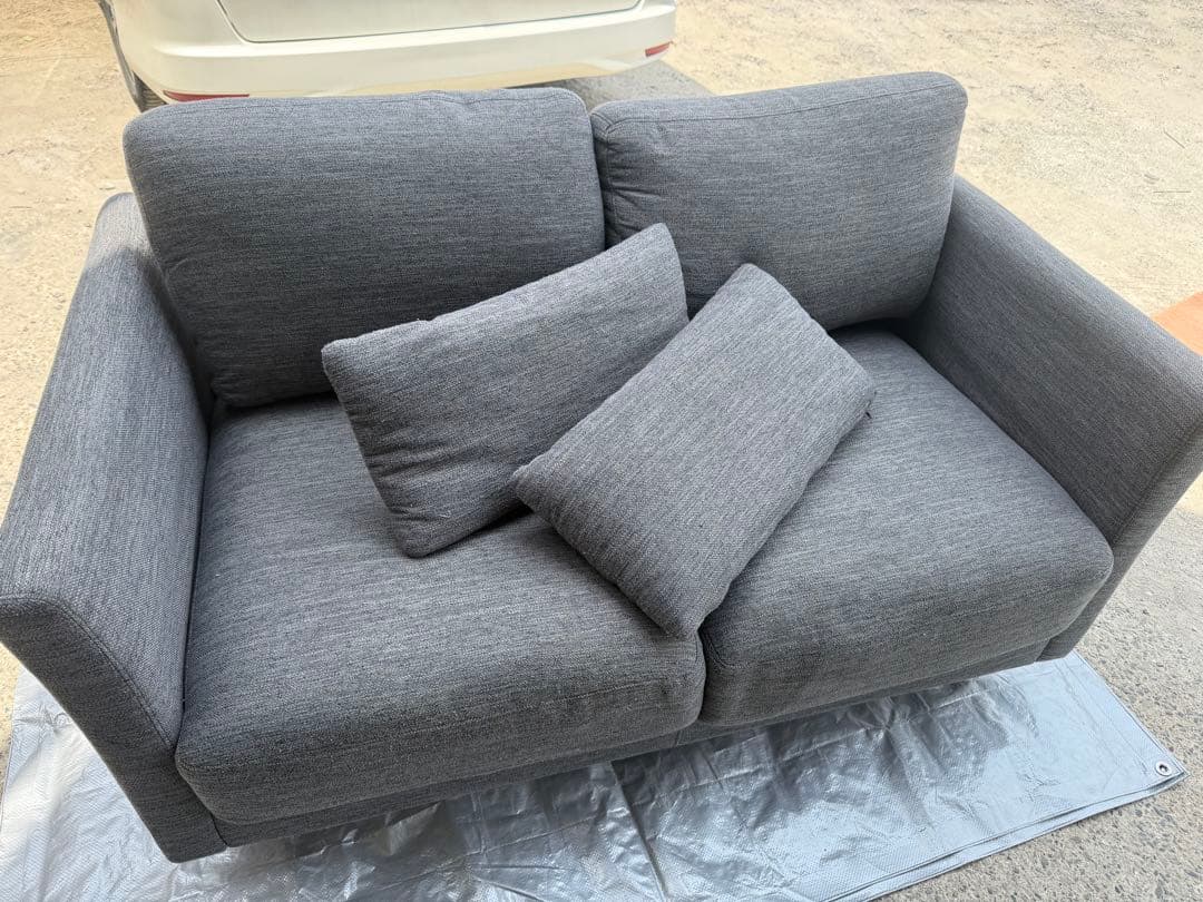 ニトリ 傷・汚れに強い2人用布張りソファ (CS01 Nシールド布 H-DGY)