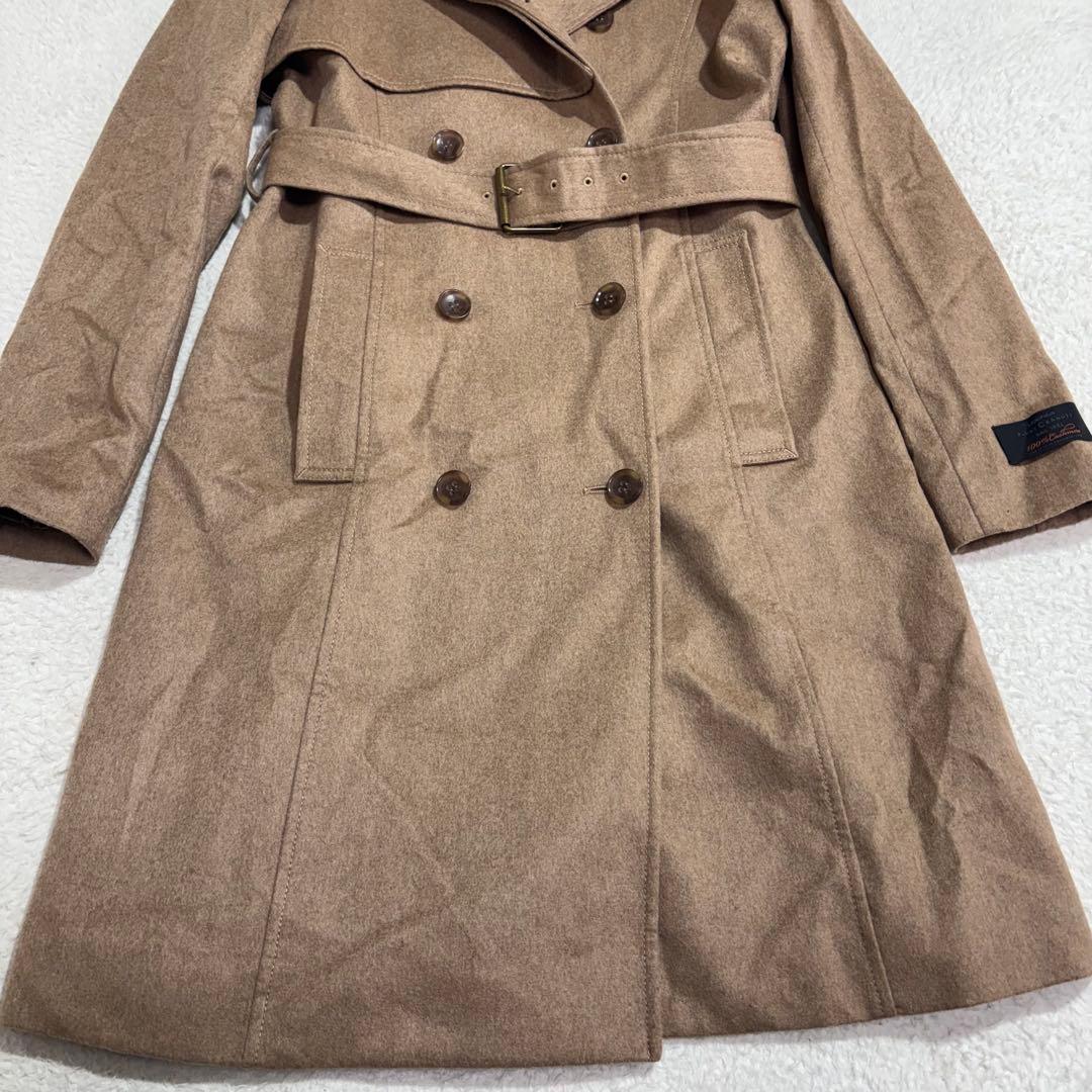 極美品 セオリー カシミヤ100% 絹 ベルテッドコート　ダブルトレンチコート