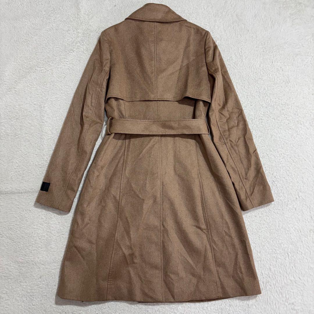 極美品 セオリー カシミヤ100% 絹 ベルテッドコート　ダブルトレンチコート