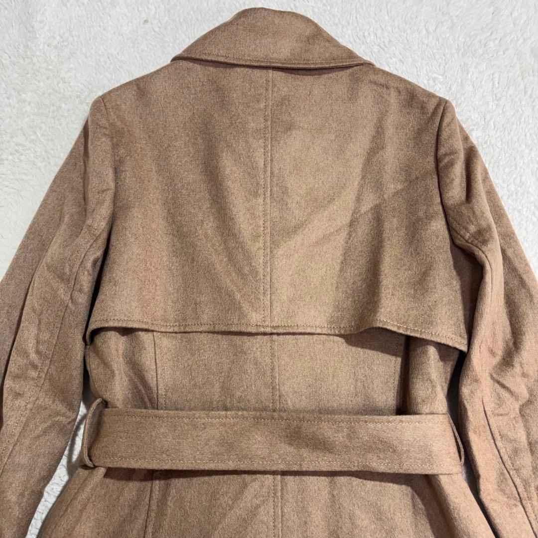 極美品 セオリー カシミヤ100% 絹 ベルテッドコート　ダブルトレンチコート
