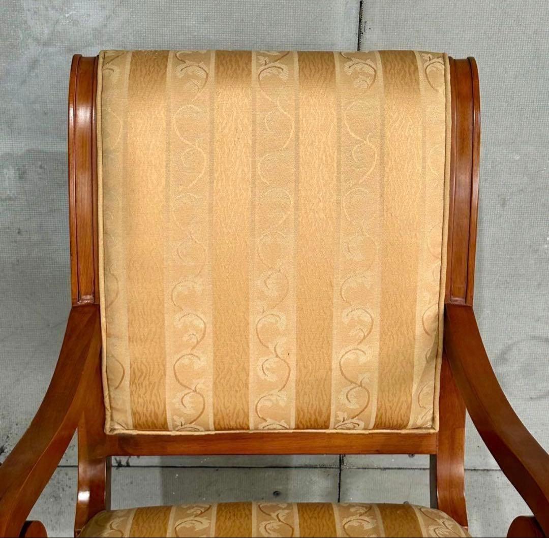 ✦優雅な曲線美✦ロココ調クラシックチェア　アームチェア　真鍮調装飾　ヴィンテージ