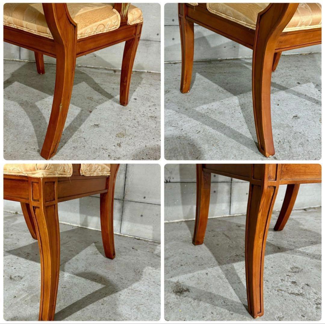 ✦優雅な曲線美✦ロココ調クラシックチェア　アームチェア　真鍮調装飾　ヴィンテージ