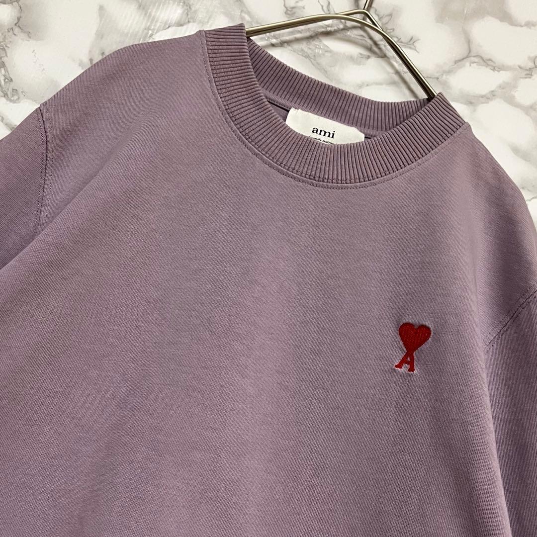 一点物　ami アミパリススウェット ハートAロゴ刺繍グラフィック　ラベンダー色