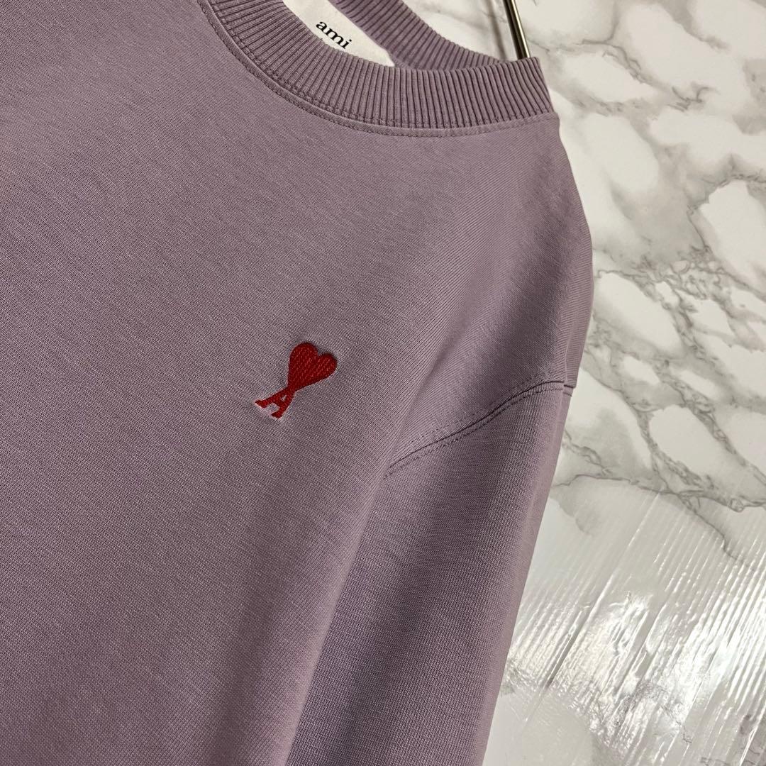 一点物　ami アミパリススウェット ハートAロゴ刺繍グラフィック　ラベンダー色