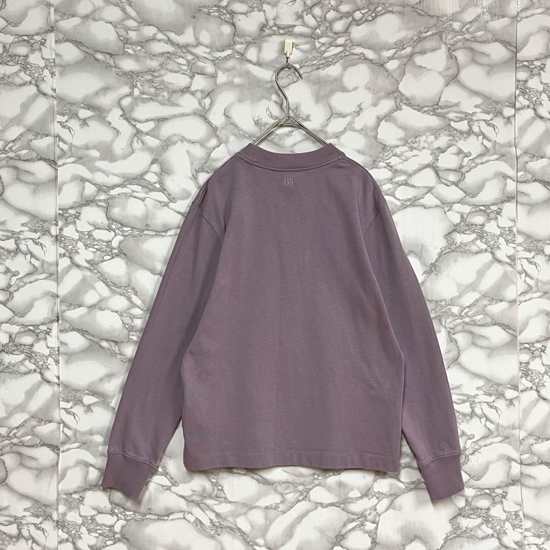 一点物　ami アミパリススウェット ハートAロゴ刺繍グラフィック　ラベンダー色