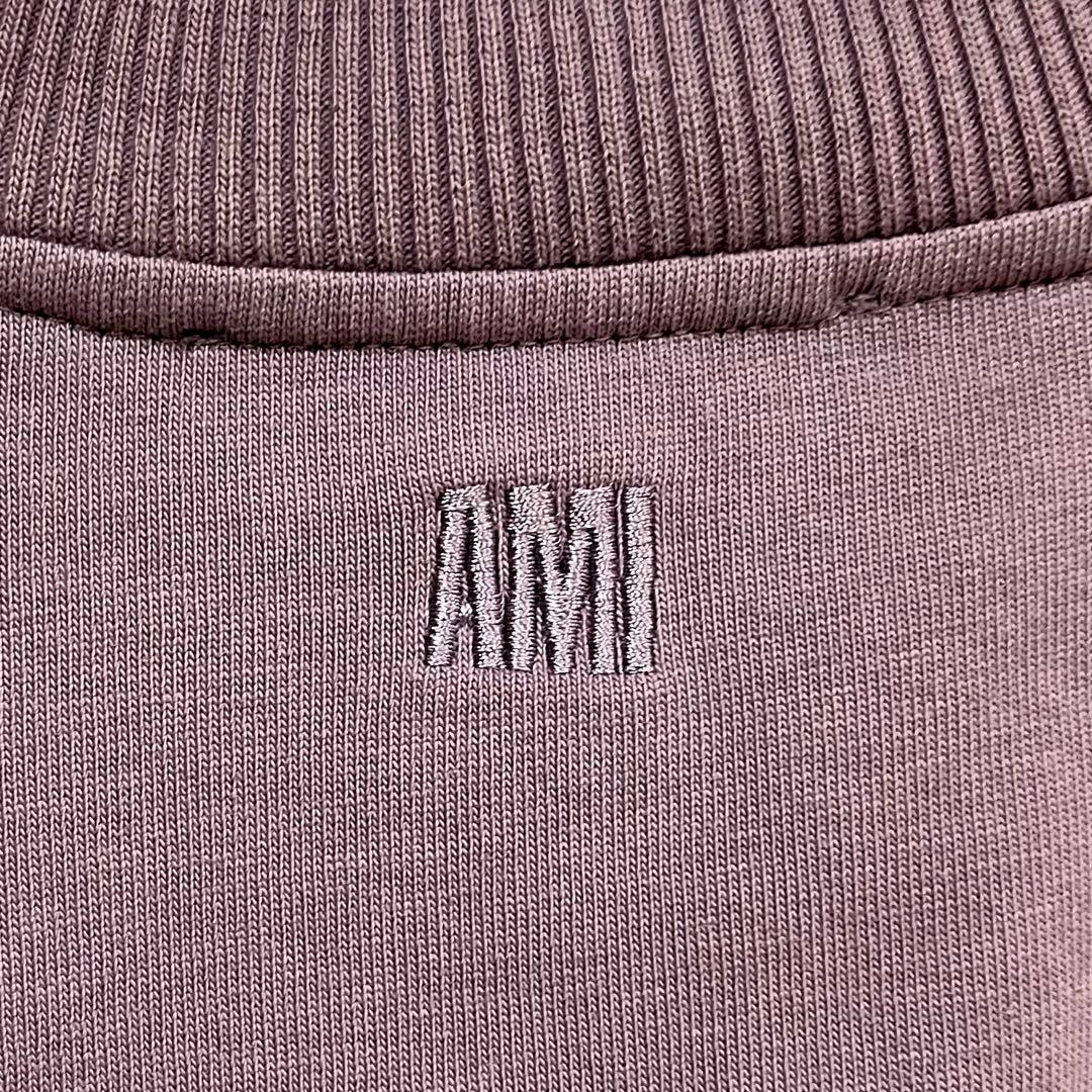 一点物　ami アミパリススウェット ハートAロゴ刺繍グラフィック　ラベンダー色