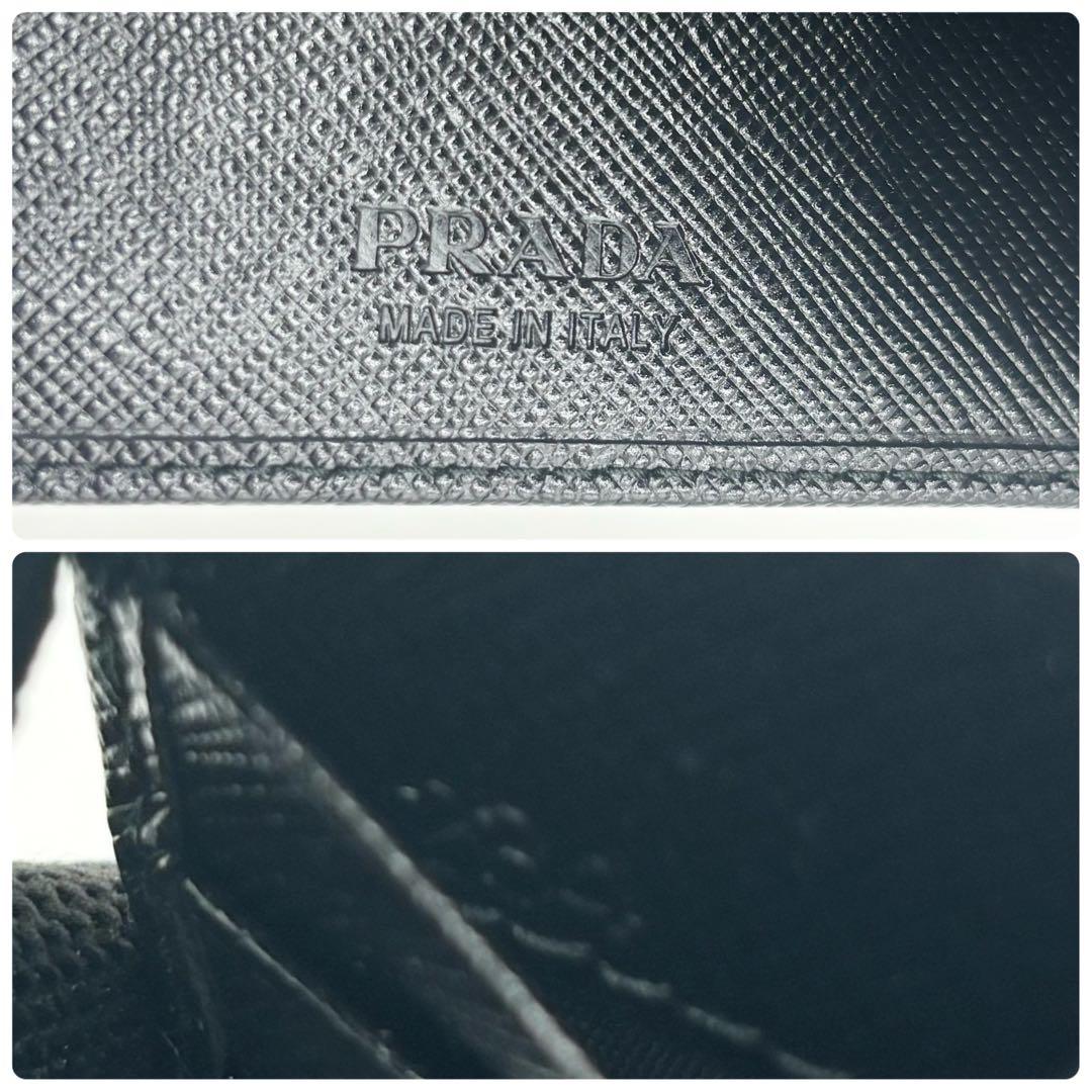 ✨未使用✨ICタグ✨PRADA マネークリップ　サフィアーノ　三角ロゴ　ブラック