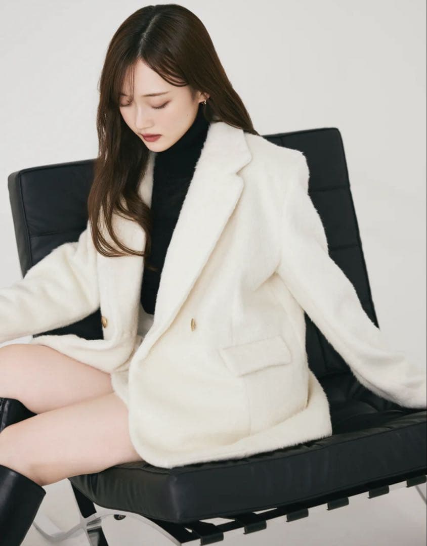 最終値下げpolaura ポローラ♡シャギージャケットコート