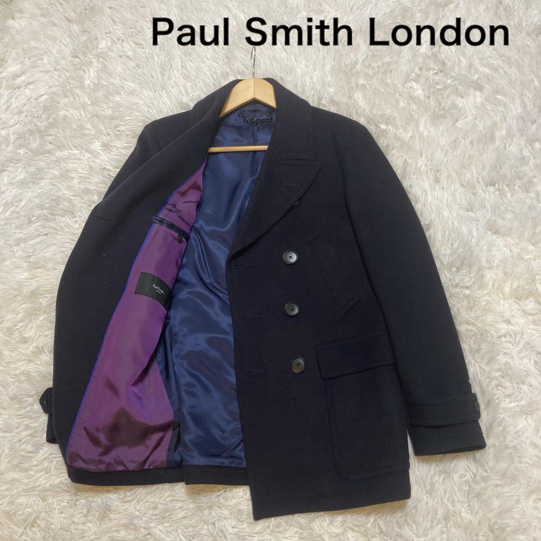 【美品】Paul Smith London ネイビーピーコート　毛100% M