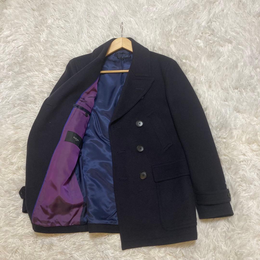 【美品】Paul Smith London ネイビーピーコート　毛100% M