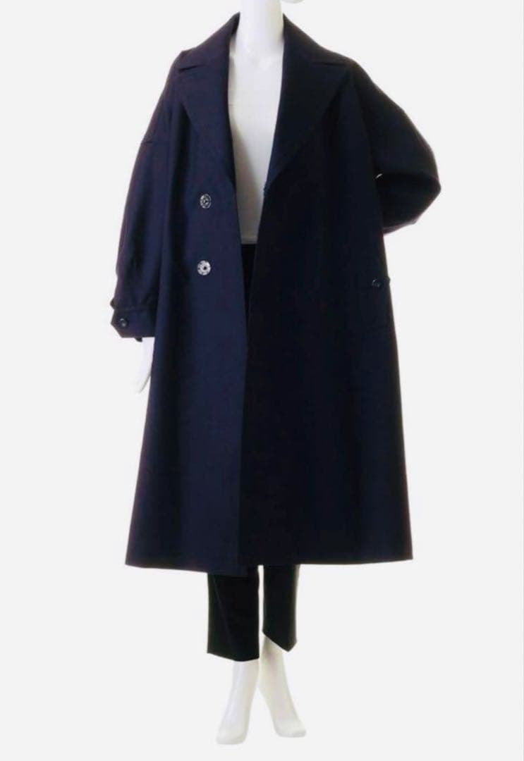 UJOH ウジョーWool Serge オフィサーフレアコート黒★12万円★新品