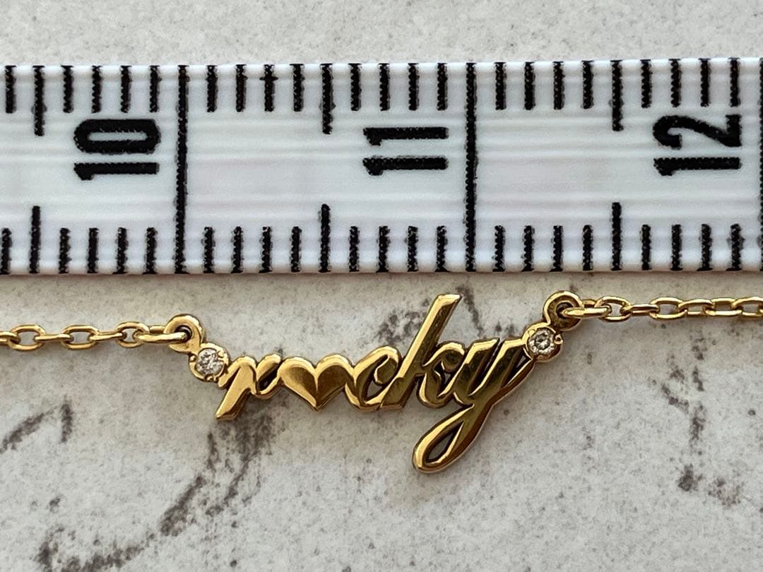 【K18】約40cm・ダイヤ付ネックレス