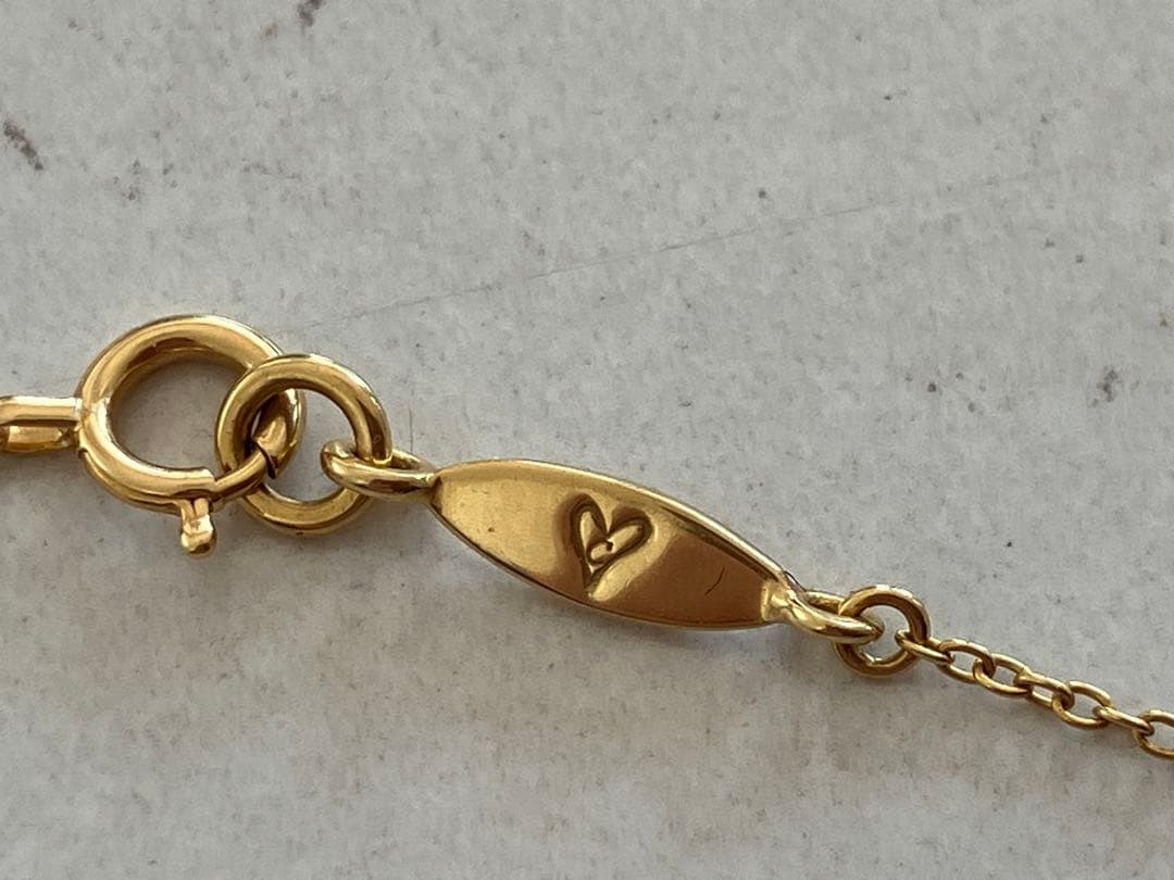 【K18】約40cm・ダイヤ付ネックレス