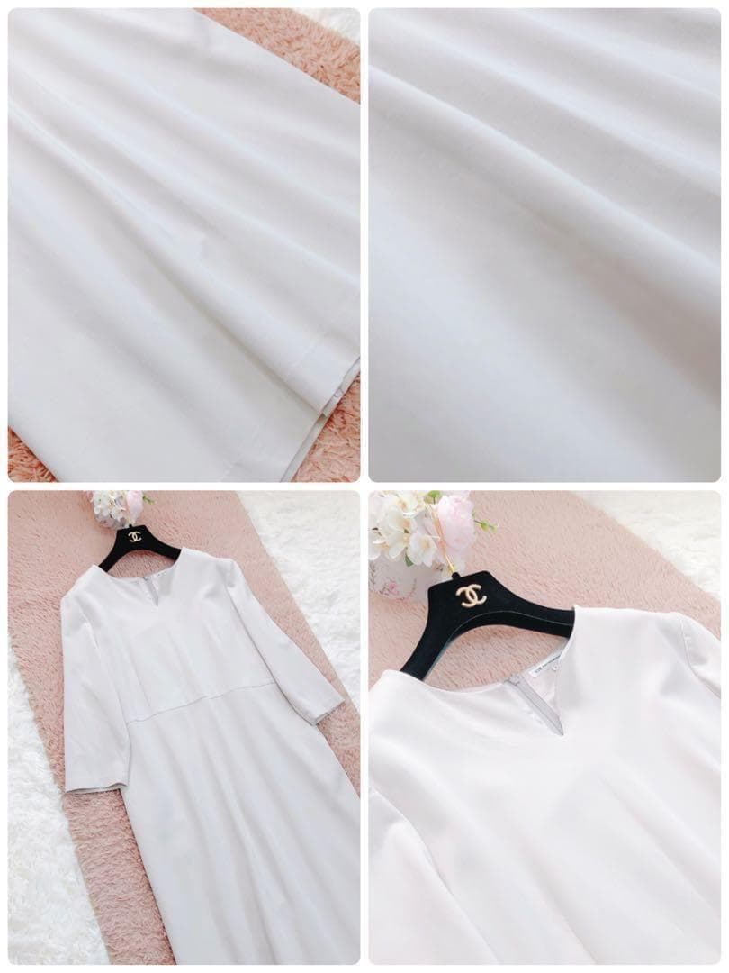 売約済　23区　46サイズ　ストレッチ　ワンピース　フォーマル　アイボリー