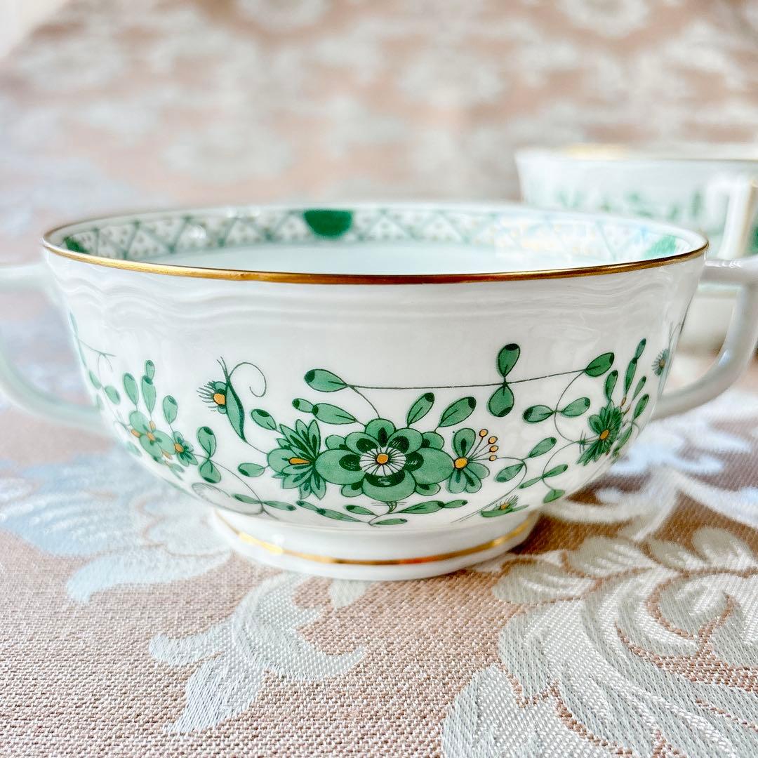 レア美品❤️レイノー❤️リモージュ❤️インドの華❤️スープカップ❤️ダブルハンドル❤️6客