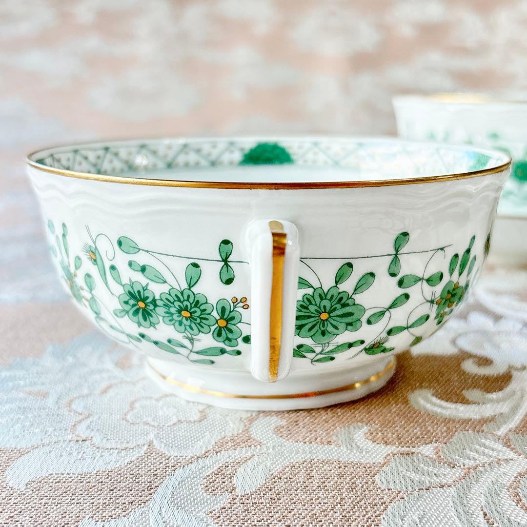 レア美品❤️レイノー❤️リモージュ❤️インドの華❤️スープカップ❤️ダブルハンドル❤️6客