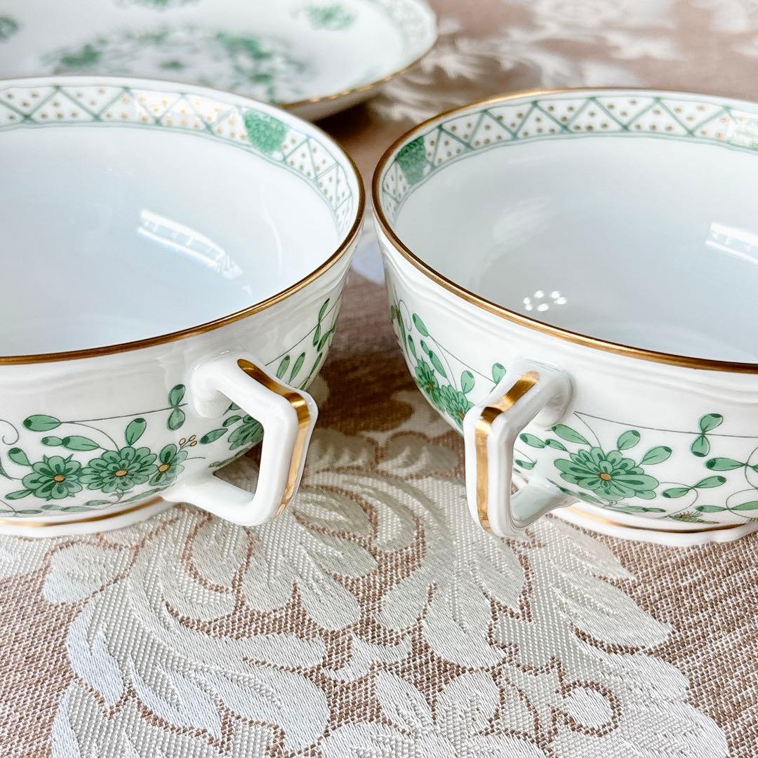 レア美品❤️レイノー❤️リモージュ❤️インドの華❤️スープカップ❤️ダブルハンドル❤️6客