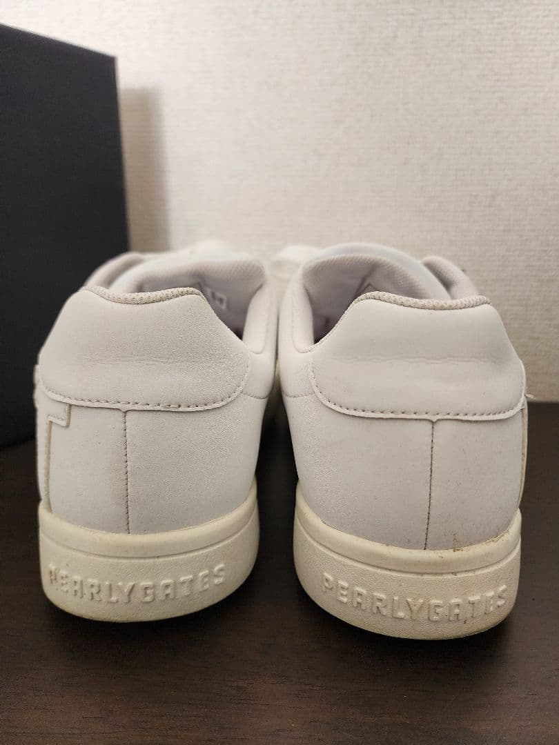 【☆美品☆】PEARLY GATES サイドロゴ スニーカー 白 25.5㎝
