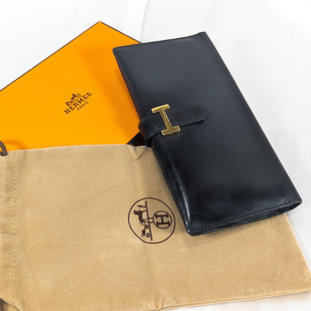 【美品】 エルメス べアン ボックスカーフ ゴールド金具 箱 保存袋付