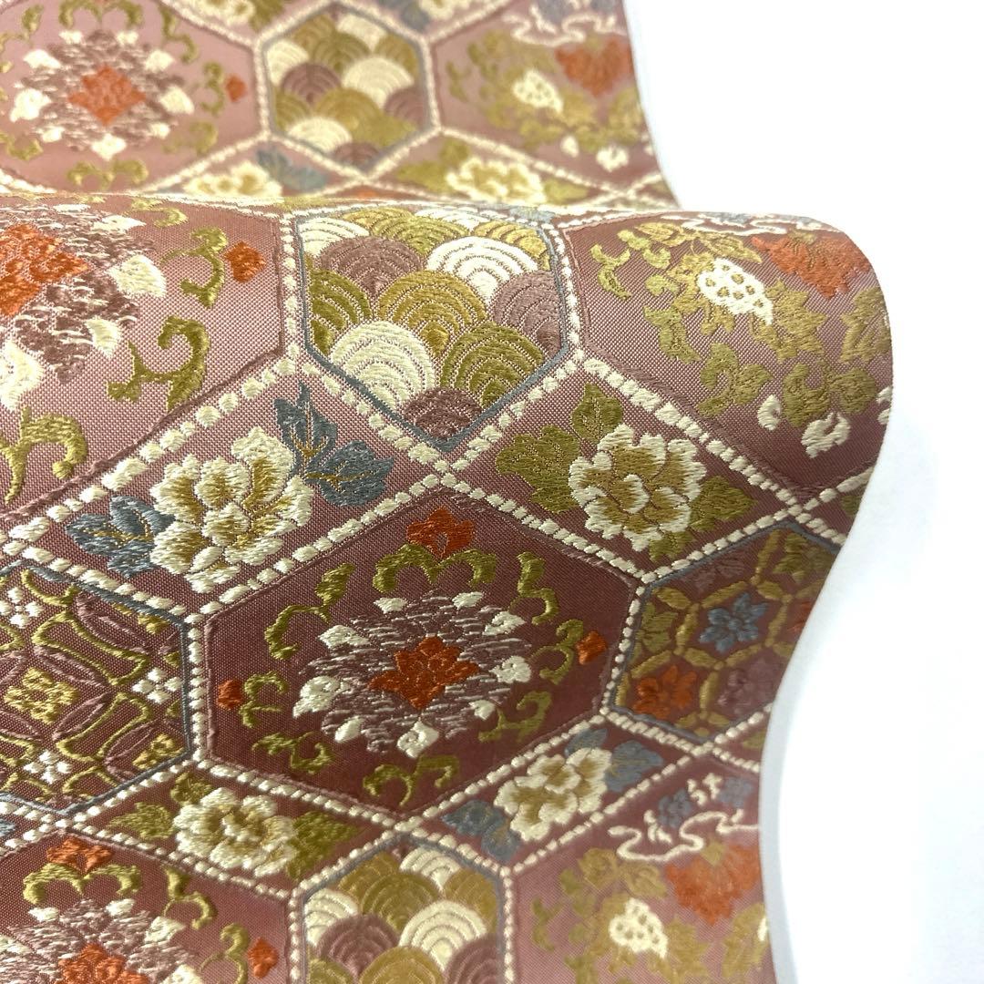 帯5808 ●高級 正絹 六通 袋帯