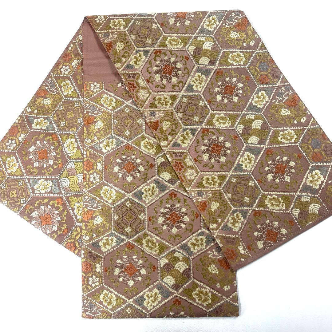 帯5808 ●高級 正絹 六通 袋帯