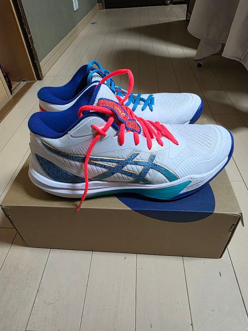 ASICS バレーボールシューズ スカイエリートff3ホワイト/ブルー/レッド