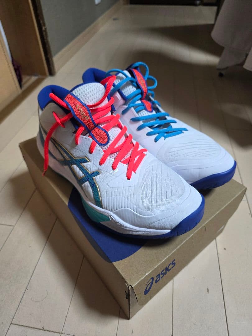 ASICS バレーボールシューズ スカイエリートff3ホワイト/ブルー/レッド