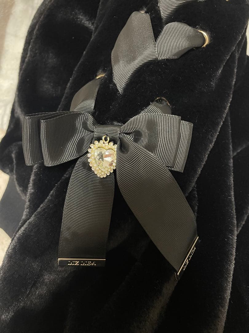 LIZLISA うさみみファーブルゾン 黒 リズリサ