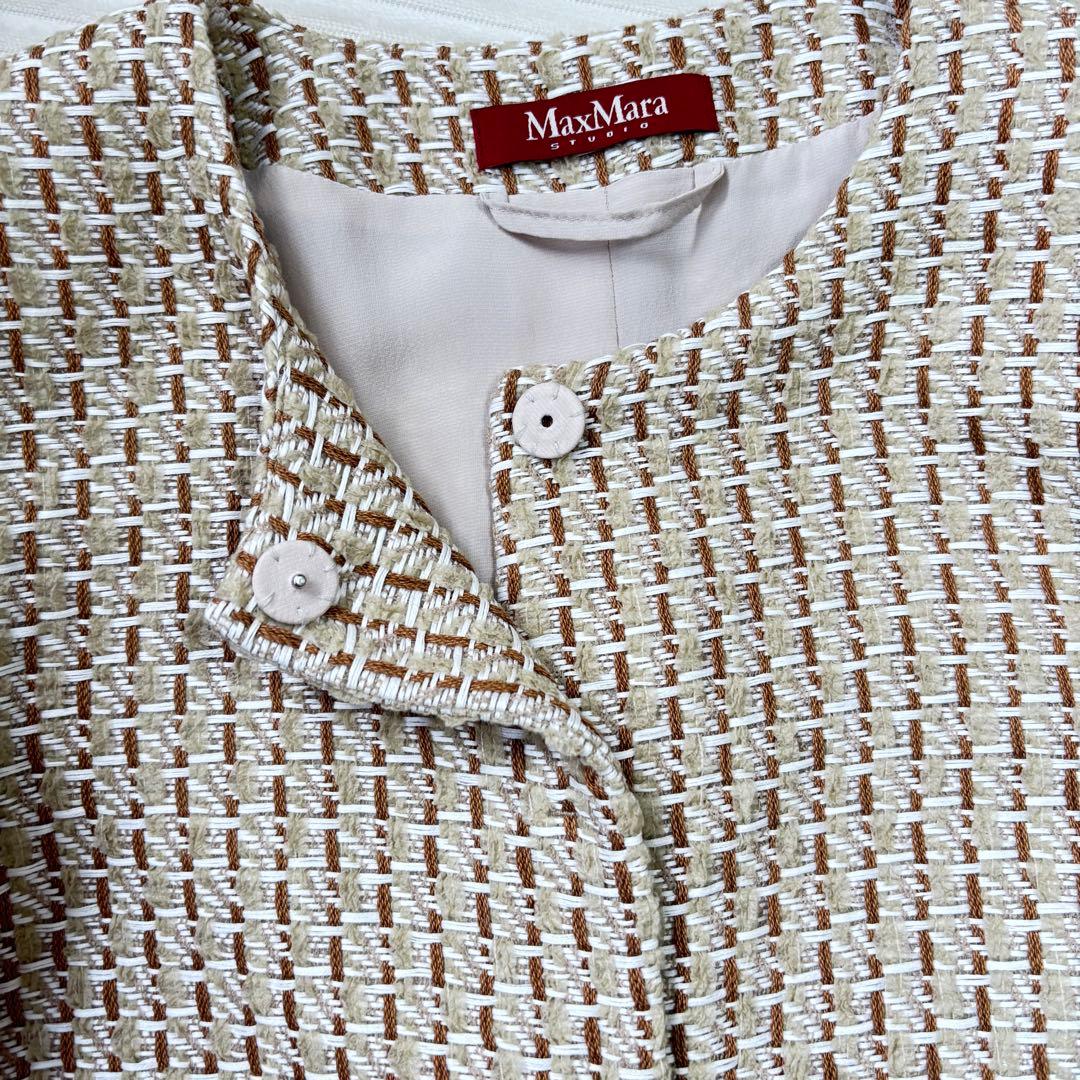 MaxMara ノーカラージャケット ツイード 入学式 卒業式 謝恩会