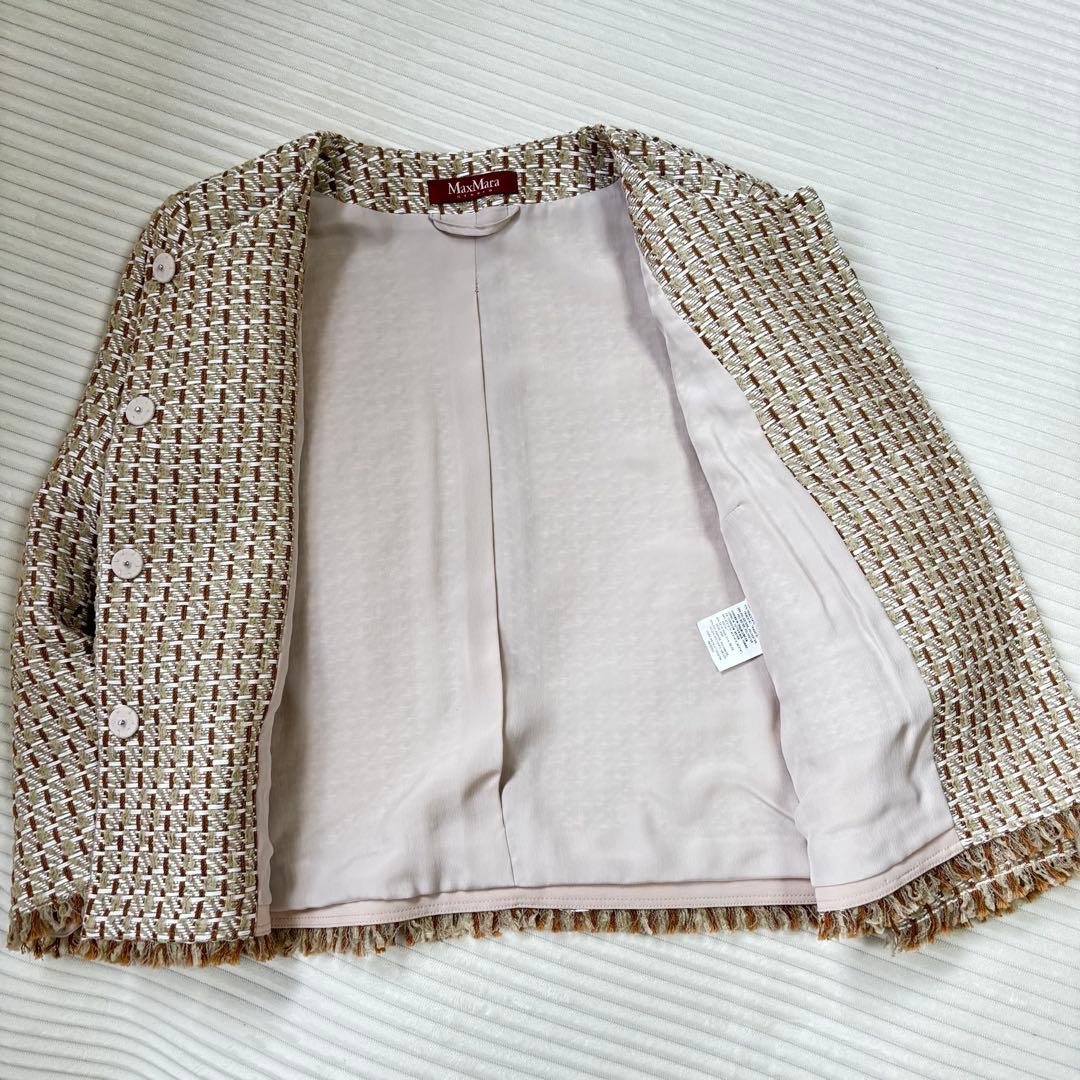 MaxMara ノーカラージャケット ツイード 入学式 卒業式 謝恩会