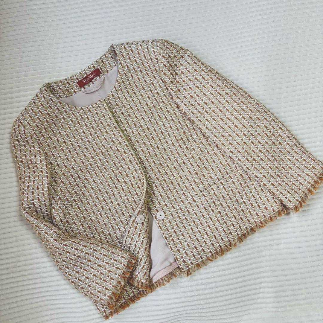 MaxMara ノーカラージャケット ツイード 入学式 卒業式 謝恩会