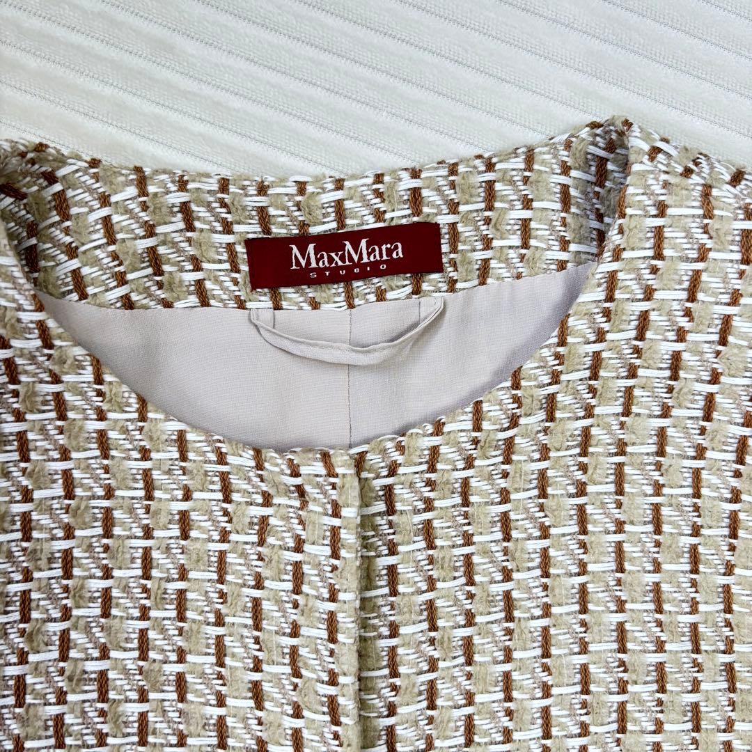 MaxMara ノーカラージャケット ツイード 入学式 卒業式 謝恩会