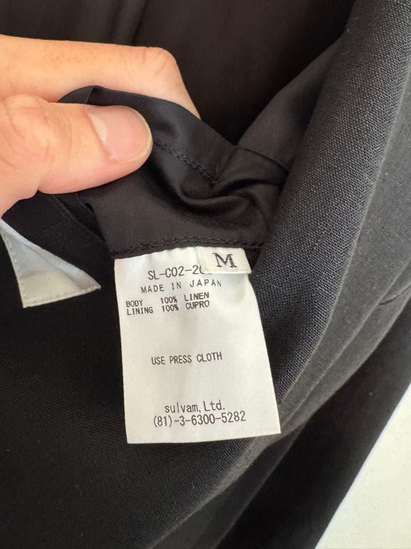 sulvam サルバム　ピークドラペル　リネンコート
