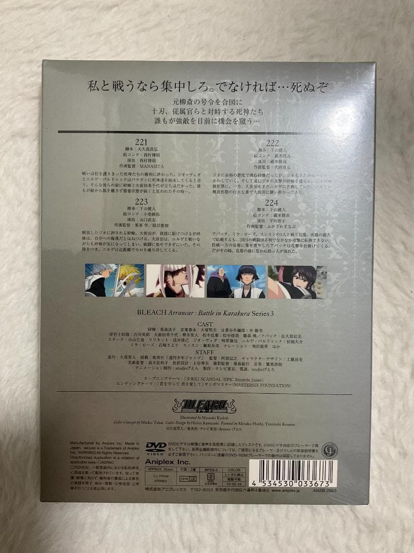 BLEACH DVD 破面・空座決戦篇3 初回使用限定 新品未使用