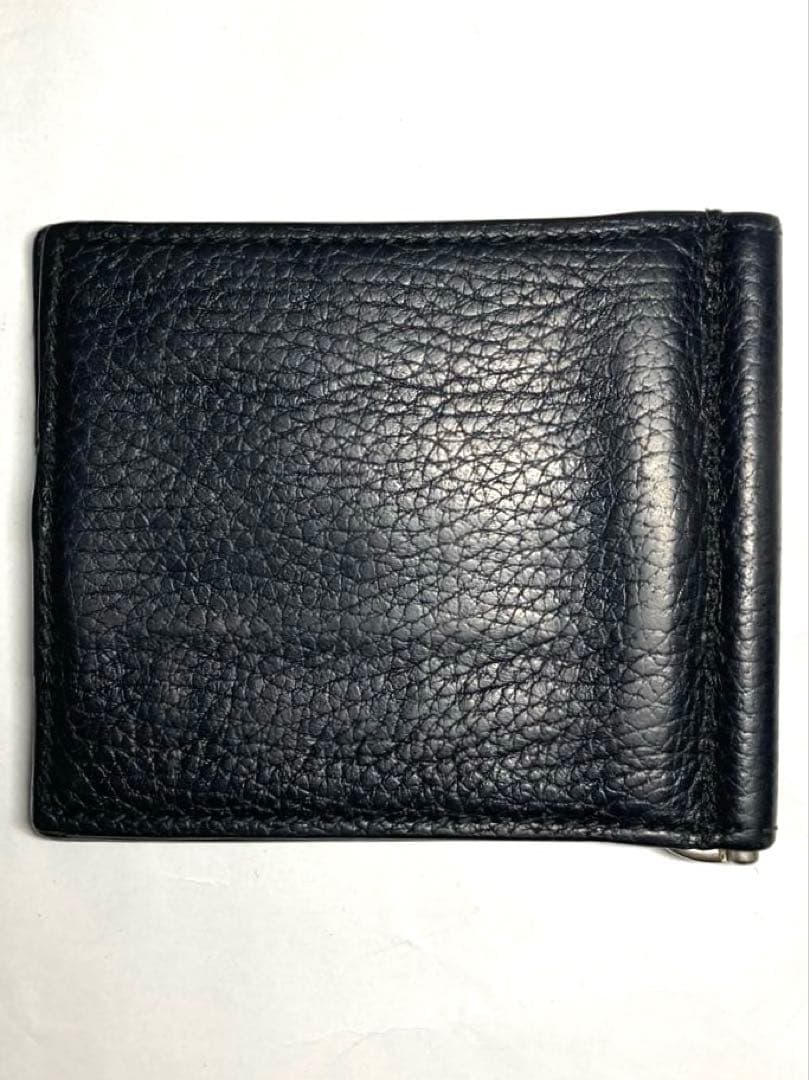 良品　グッチ　グッチロゴ　レザー　マネークリップ付き　カードケース　ブラック