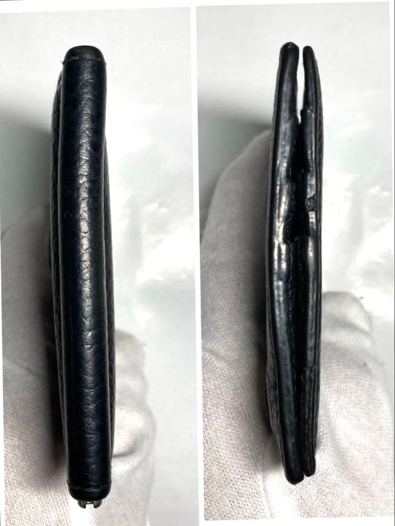 良品　グッチ　グッチロゴ　レザー　マネークリップ付き　カードケース　ブラック