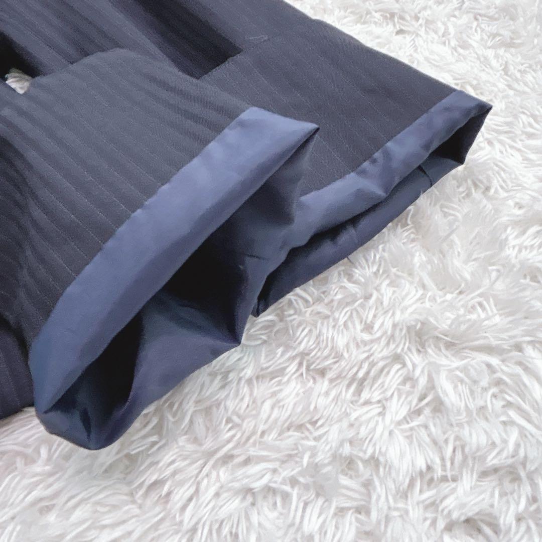 ✨シルク&ストレッチ✨ エヌライン ネイビー ストライプ 大きいサイズ