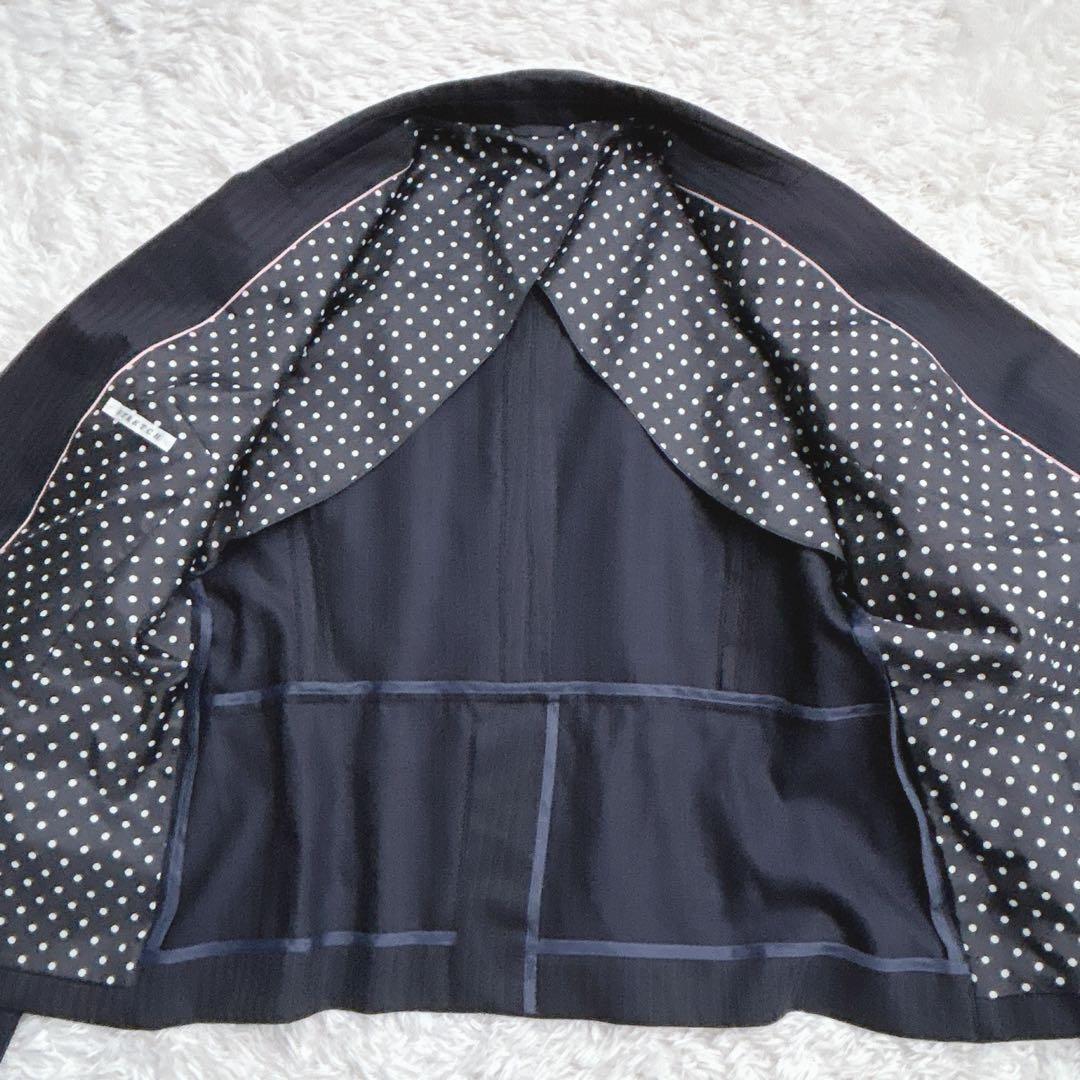 ✨シルク&ストレッチ✨ エヌライン ネイビー ストライプ 大きいサイズ