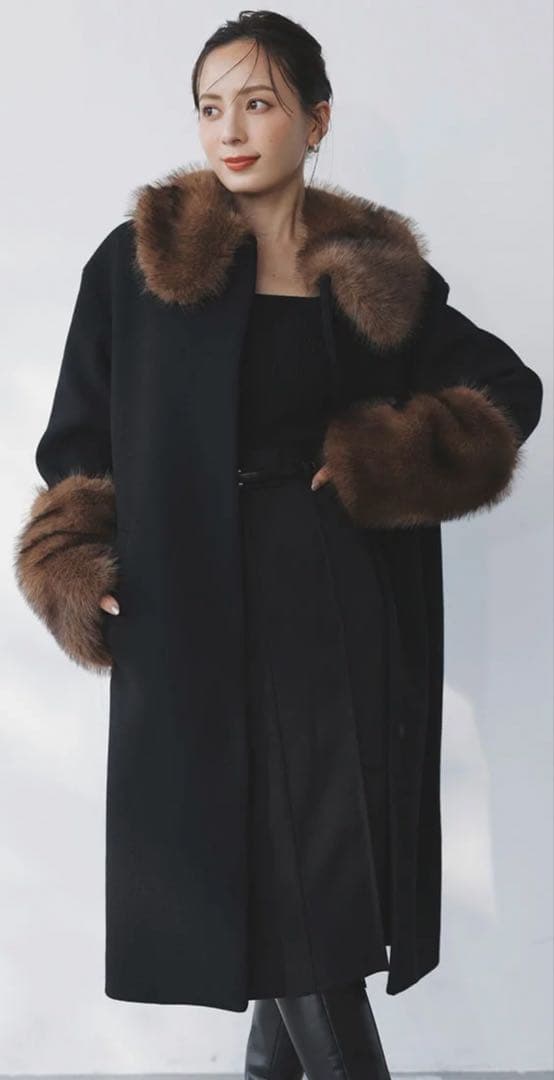 anuans ファートリムコクーンコート （BLACK）