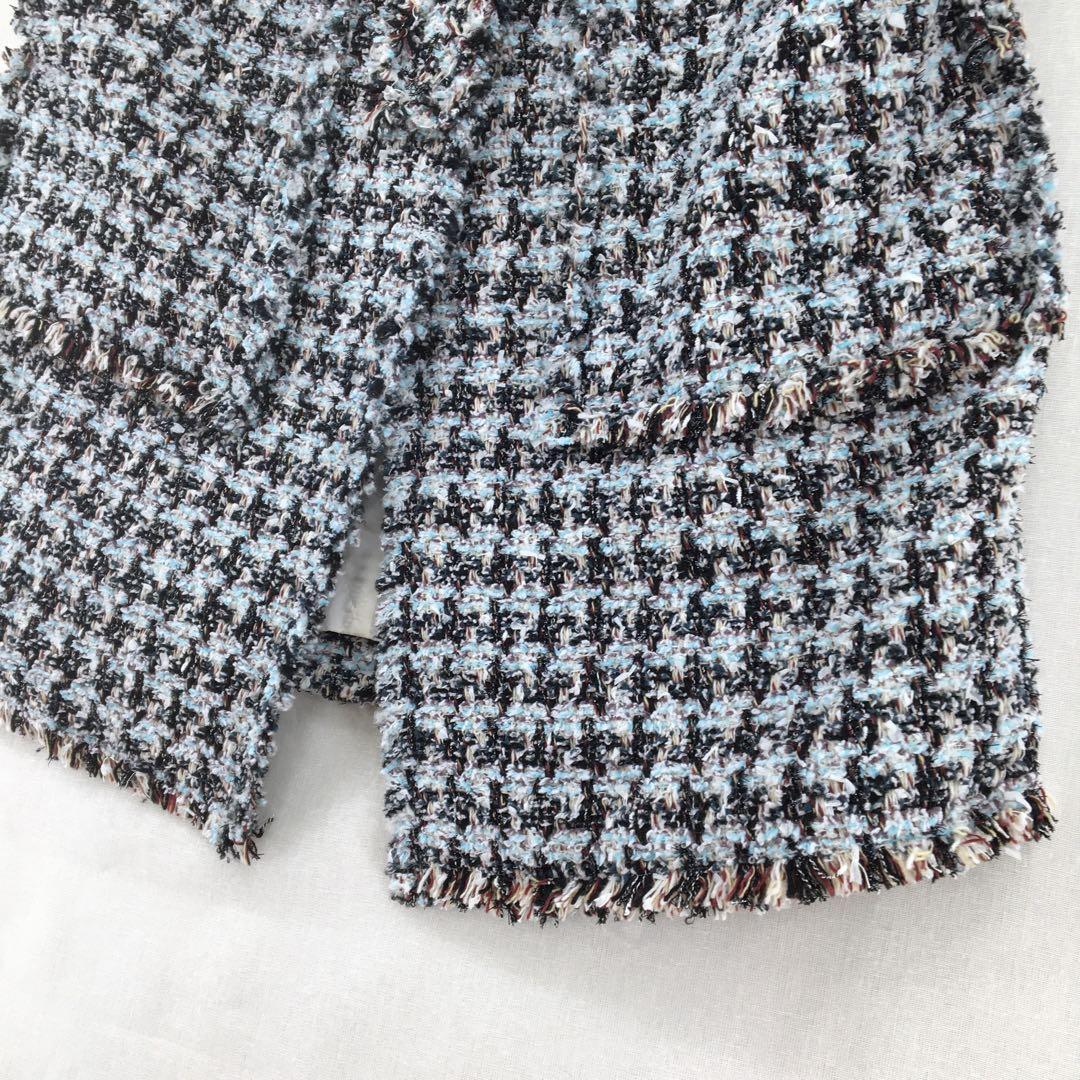 バッカ トゥモローランド ロングベスト 中綿 ツイード フリンジ オーバーサイズ