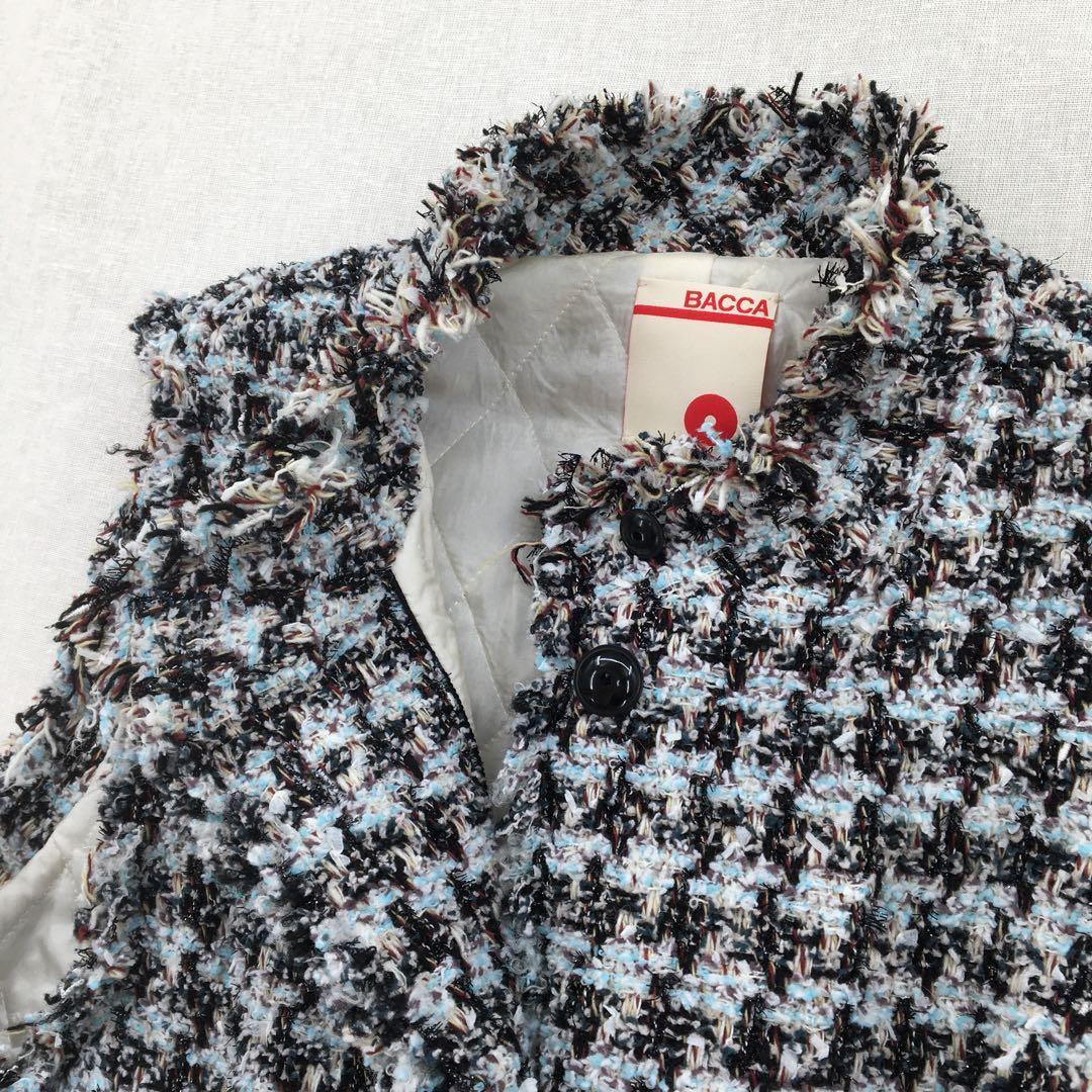 バッカ トゥモローランド ロングベスト 中綿 ツイード フリンジ オーバーサイズ